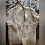 H&M  Oversized Cable Knit Sweater Cardigan Tie Neutral Women’s Sz S EUC Photo 6