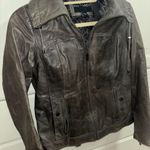 Bernardo  leather hooded jacket Photo 1