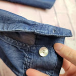 Soft Surroundings  DENIM CHAMBRAY TENCEL LYOCELL SHINY BUTTON FRONT TUNIC BLOUSE Photo 5