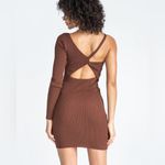 Princess Polly  ELIJAH ASYMMETRIC MINI DRESS BROWN Photo 3