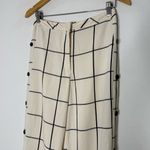 Topshop Windowpane Grid Pants Cream Black Side Button US 4 Photo 9