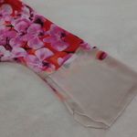 Boston Proper  Orchid Bloom Floral Rhinestone Embellished V-Neck Blouse Photo 10