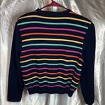 St. John  Women's Cardigan - Navy with Multicolor Stripes Photo 2