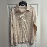 SheIn NWOT  Satin Leopard Print Button Up Blouse Size Large Photo 1