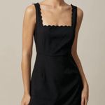 RIHOAS The Black Square Neck Scalloped Mini Dress 22 Size M Photo 2