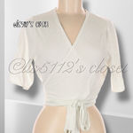 Torrid Ballet Wrap Front Short Sleeve Fitted Cardigan Sweater Shrug Photo 3