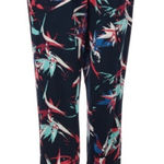 G By Giuliana Red Blue White Tropical Print Jogger Pant Size 2 Photo 0