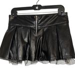 BODY RAGE SPENCERS Black Faux Leather Skirt With Tulle‎ Hem Silvertone Hearts L Size undefined Photo 4
