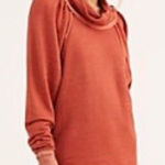 Free People  We The Free Women's Orange Marled Knit Cowl Neck Sweater Size Medium Photo 0
