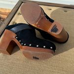 Vince Camuto Ceena Black Suede Clogs with Wooden Heel Size 8 Photo 8