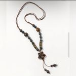 Bohemian Beaded‎ Ceramic Brown Necklace Ethnic Style Flower Pendant Necklace Photo 11