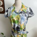 Badgley Mischka Silk Bubble Spotted Print Button Down Shirt Dress Photo 2