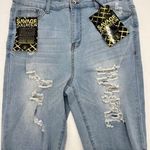Elite Jeans Brand New Denim Distressed Light Wash Jeans Shorts For Women Size 15 Photo 0