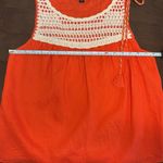 Andrew Marc  Orange Tank Top with White Crochet Detail Photo 6