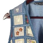 Vintage Patchwork Denim Vest New Identity Button Front Quilted Cottagecore L Blue Size L Photo 3