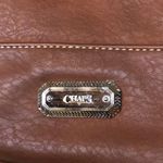 CHAPS Faux Leather Vegan Brown Silver-Colored Hardware Shoulder Tote Bag Photo 1