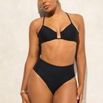 J.Crew Bikini Swimsuit Classic Sculpt Mira Hallie High Waist Set Black Small NWT Photo 0