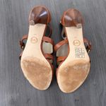Michael Kors leather strappy gladiator brown camel heels size 8 Photo 8