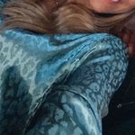 SheIn LUNE Satin Bishop Sleeve V-neck Blouse Photo 5