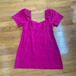 A New Day Women’s Puff Sleeve Linen Blend Dress Dark Pink Magenta L Photo 6