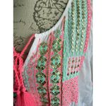 Lilly Pulitzer $198  LUCINDA CAFTAN Resort White Cover Up Embroidery Pink L Xl Photo 3