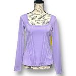 EleVen M Lilac Ribbed Long Sleeve Top Tennis Golf Activewear Stretch Square Neck Purple Size M Photo 1