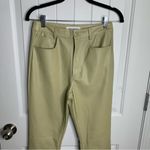 We Wore What  revolve faux leather green‎ oat kick flare pants size 27 minimalist Photo 2