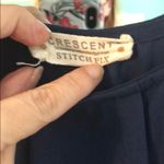 Crescent Stitch Fix Navy Blue Criss Cross Back Pleated Short Sleeve Top Womens S Photo 2