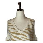 Le lis Le‎ Lis Collection Ivory And Tan Animal Tiger Print Knit Sweater Vest Size M Photo 6