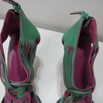 Cole Haan Vivian Air Heel Sandal Shoes Green Purple Size 7B Photo 4