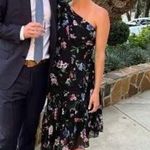 Shoshanna Midnight Gia One Shoulder Dress in Black Floral 4 Womens Cocktail Photo 12