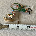 Rossy: Festive Christmas Holiday Elf & Rocking Horse Brooch Photo 13