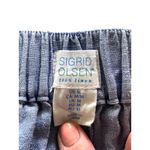 Sigrid Olsen Linen Cropped Wide Leg Pants Blue Size M Coastal Beach Minimalist Photo 2