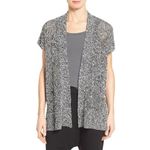 Eileen Fisher  Organic Cotton Linen Open Cardigan Photo 6