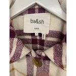 Ba&sh  Sz Medium Plaid Purple Yellow Cream Qetsia Wool Button Overshirt Shacket Photo 3