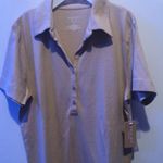 Kate Hill Beige Sand Polo Top Shirt sz medium Photo 0
