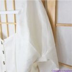 Madewell NEW  Linen-Cotton Puff-Sleeve Mini Dress, lighthouse,‎ size 6 Photo 16