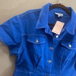 Peach Love California Peach love Boutique NWT Blue Denim Short Sleeve Romper large READ Photo 2