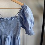 Hill House The Athena Nap Mini Dress Light Blue Glitter Check Size S Photo 5