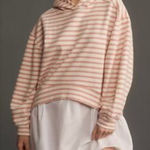 Pilcro Anthropologie Hooded Sweatshirt Twofer Mini Dress NEW pink white striped Photo 0