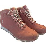 Timberland Euro Dub Pink Leather Boots Hiking Outdoor Lug Sole Sz 8.5 Y2K Photo 0