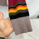 THML Anthropology Striped bright Multicolor Sweater frayed hemline size M Photo 9