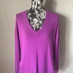 Beyond Yoga  Brushed Knit V-Neck Sweatshirt Soft Comfy Purple Xsmall oversized Photo 3