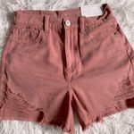 American Eagle New Highest Rise Distressed Raw Hem Mom Denim Cotton Jean Shorts Photo 3