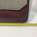 Adrienne Vittadini Burgundy and light gray combo satchel / cross bag Photo 10
