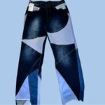 Vanberfia nwt stretchy patchwork style flared hem jeans! Blue Size undefined Photo 5