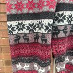 Eye Candy Fleece Warm Leggings Winter Womens Size Medium Red Black Gray Reindeer Photo 3
