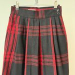 Jones New York VTG Black Red Plaid Midi Skirt sz 6 Wool Pleated Kilt Photo 1