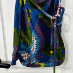 Farm Rio  women MACAW PRINT MINI WRAP DRESS in Blue Multi Photo 4