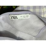 ZARA  Purple White Gingham V Neck Crop Top Size Large Photo 2